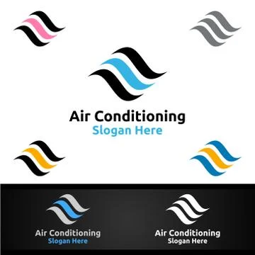 Air Conditioning and Heating Services Logo Stock Illustration