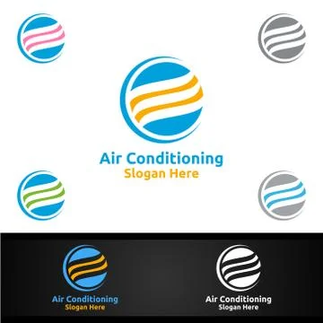 Air Conditioning and Heating Services Logo Stock Illustration