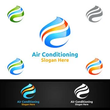 Air Conditioning and Heating Services Logo Stock Illustration