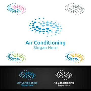 Air Conditioning and Heating Services Logo Stock Illustration