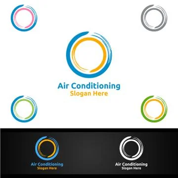 Air Conditioning and Heating Services Logo Stock Illustration
