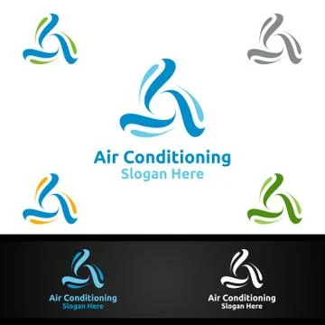 Air Conditioning and Heating Services Logo Stock Illustration
