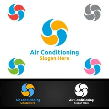 Air Conditioning and Heating Services Logo Stock Illustration