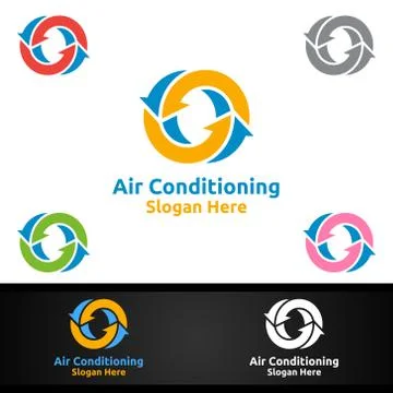 Air Conditioning and Heating Services Logo Ilustración de archivo