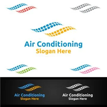 Air Conditioning and Heating Services Logo Stock Illustration