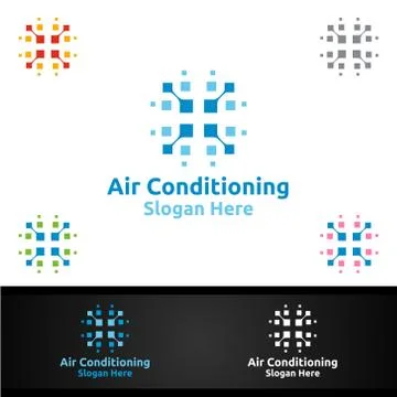 Air Conditioning and Heating Services Logo Ilustración de archivo