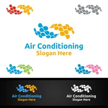 Air Conditioning and Heating Services Logo Stock Illustration