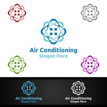 Air Conditioning and Heating Services Logo Stock Illustration