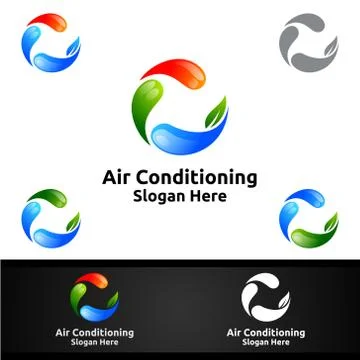 Air Conditioning and Heating Services Logo Ilustración de archivo