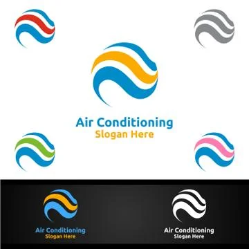 Air Conditioning and Heating Services Logo Ilustración de archivo