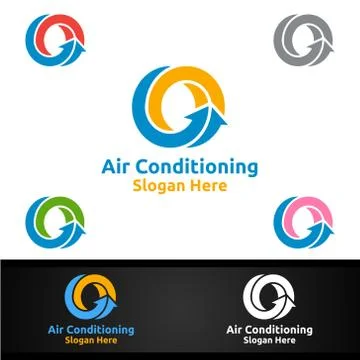Air Conditioning and Heating Services Logo Ilustración de archivo
