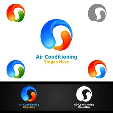 Air Conditioning and Heating Services Logo Stock Illustration
