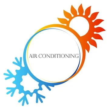 Air conditioning and heating sun snowflake symbol for business Stock Illustration