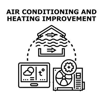 Air conditioning and heating system improvement concept Ilustración de archivo
