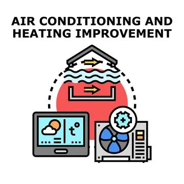 Air conditioning and heating system improvement concept Stock Illustration