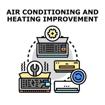 Air conditioning and heating system improvement concept Stock Illustration