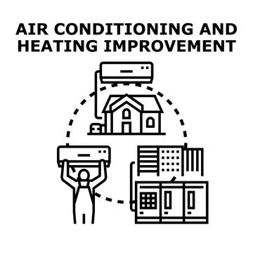 Air conditioning and heating system improvement concept Stock Illustration