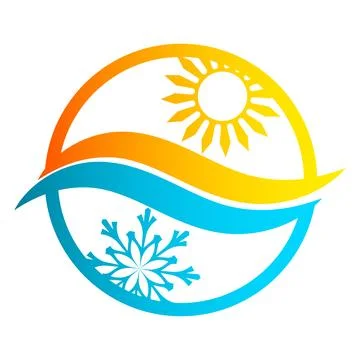 Air conditioning and heating ventilation symbol Stock Illustration