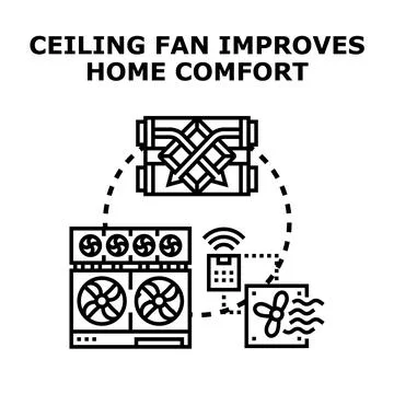 Air conditioning and ventilation system improving home comfort Ilustración de archivo