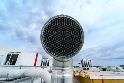 The air conditioning and ventilation system of a large industrial building Stock Photos
