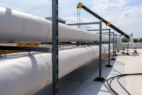 The air conditioning and ventilation system of a large industrial facility Stock Photos
