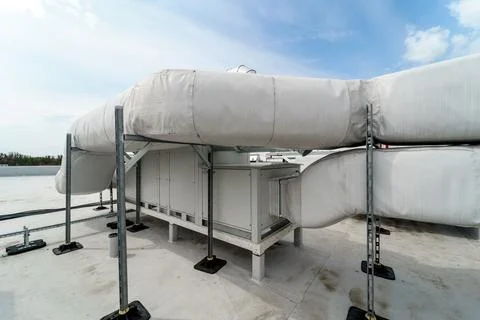 The air conditioning and ventilation system of a large industrial facility Stock Photos