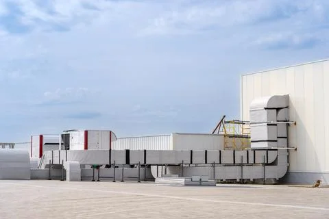 The air conditioning and ventilation system of a large industrial facility Foto stock