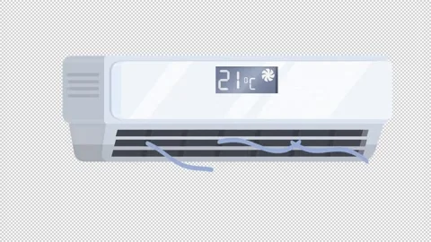 Air Conditioning. Animation of the cooling system. Cartoon Video stock 156623964