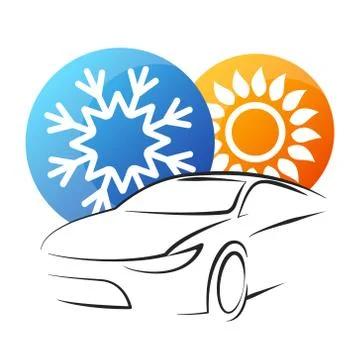 Air conditioning auto symbol Stock Illustration
