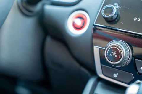 Air conditioning button and climate control button in car Stock Photos