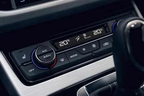 Air conditioning button inside a car. Climate control unit in the new car. Mo Stock-Fotos