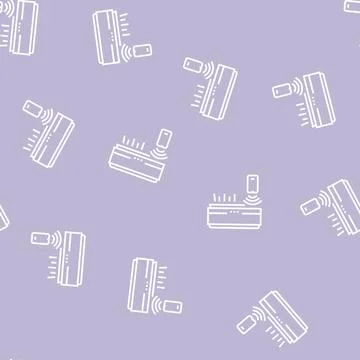 Air conditioning, climate control system line seamless pattern Stock Illustration