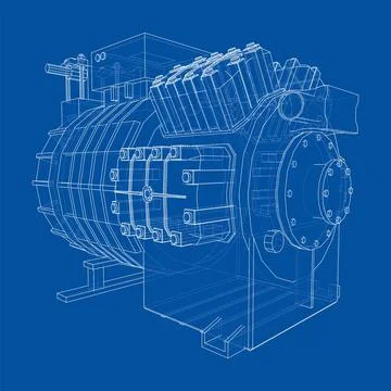 Air conditioning compressor Stock Illustration