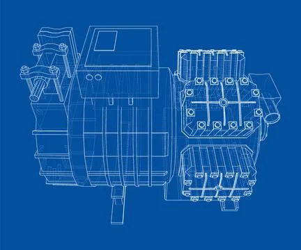 Air conditioning compressor Stock Illustration