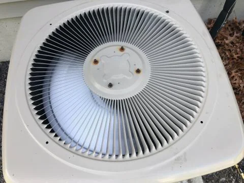 Air conditioning condenser electrical components. 스톡 사진