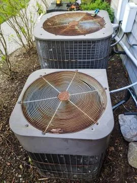 Air Conditioning Condensing Unit 스톡 사진