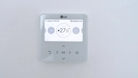 Air conditioning controller on the wall Stock Footage 337856707
