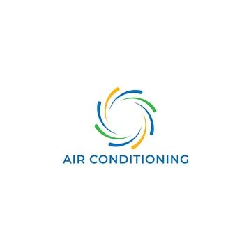 Air conditioning Cooling and heating house logo design Stock Illustration