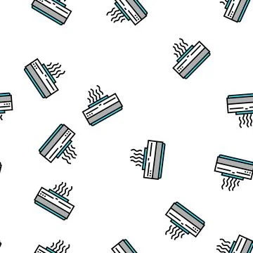 Air conditioning equipment vector seamless pattern Stock Illustration