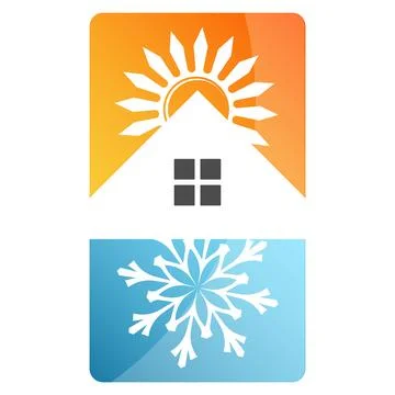 Air conditioning heating and cooling home Stock Illustration