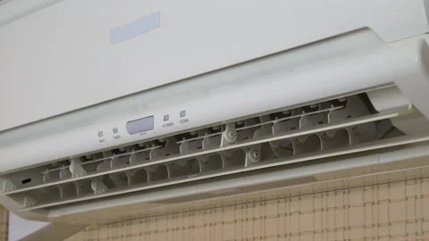 Air conditioning in the house to adjust the temperature in the room. Air Stock Footage 132704387