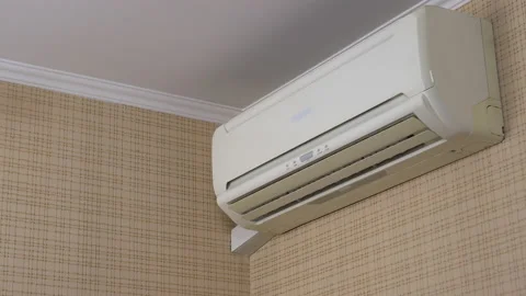 Air conditioning in the house to adjust the temperature in the room. The air Stock Footage 132704750