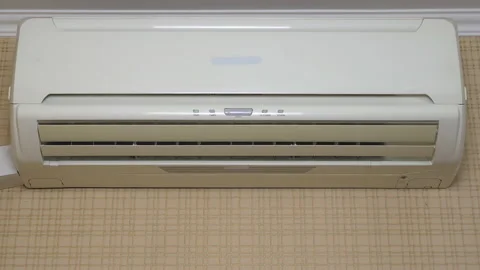 Air conditioning in the house to adjust the temperature in the room. The air Stock Footage 132704940