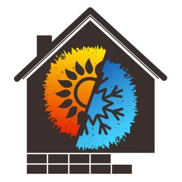 Air Conditioning House Stock Illustration
