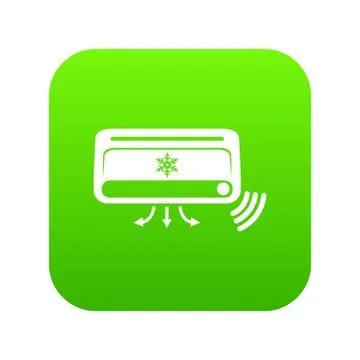 Air conditioning icon green vector Stock Illustration