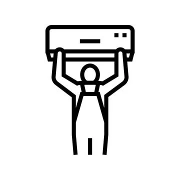 Air conditioning installation line icon vector illustration イラスト素材