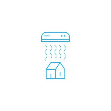 Air conditioning linear logo and icon Ilustração Stock
