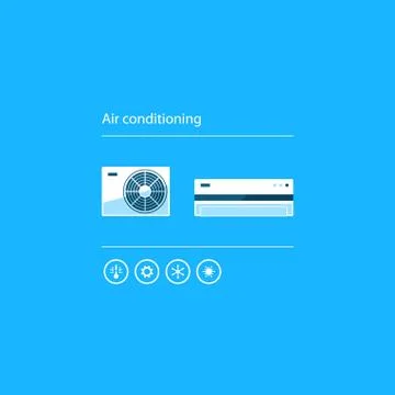 Air conditioning linear logo and icon Stock Illustration