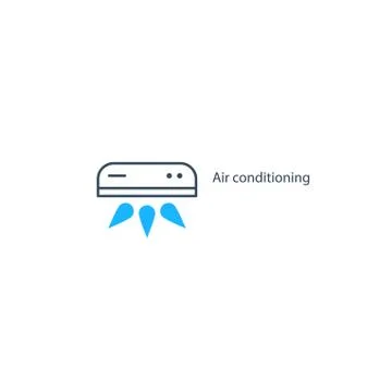Air conditioning linear logo and icon Ilustração Stock