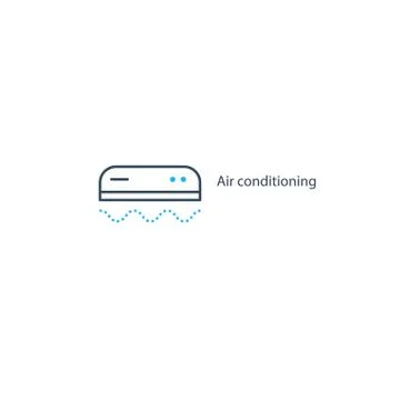 Air conditioning linear logo and icon Ilustração Stock